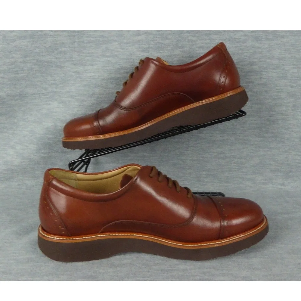 Samuel Hubbard Market Cap Shoes Mens 8 M Brown Whiskey Leather Oxford Casual